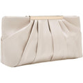 CHARMING TAILOR Clutch Evening Bag Elegant Pleated Satin Formal Handbag Simple Classy Purse for Women