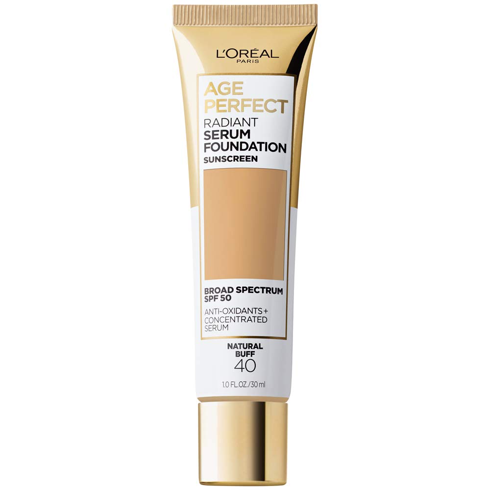 L'Oreal Paris Age Perfect Radiant Serum Foundation With Spf 50, Natural Buff, 1 Ounce