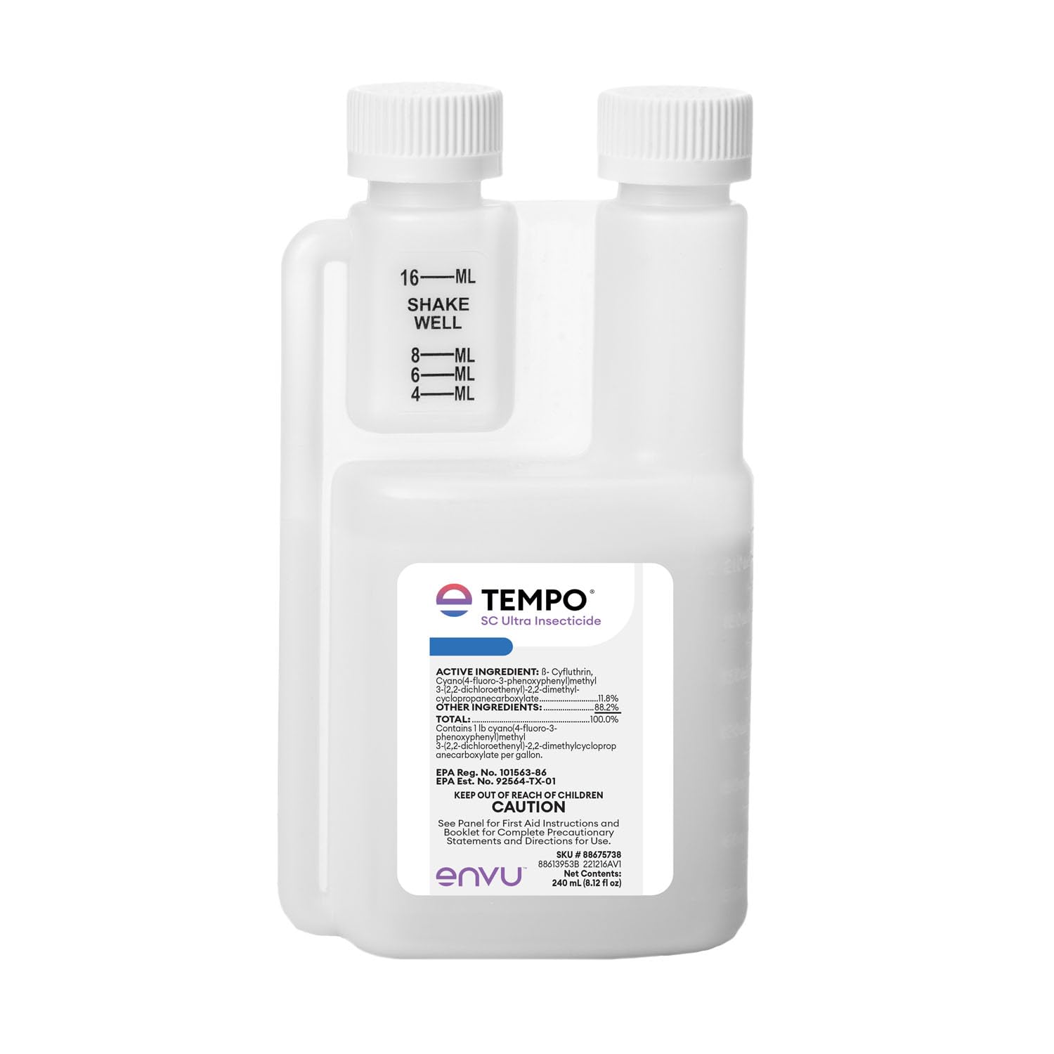 Tempo Sc Ultra Insecticide Concentrate 240 Ml | Fast-Acting Residual Pest Control | Liquid Indoor/Outdoor Bug Killer | Broad-Spectrum Control For Ants, Spiders, And Other Crawling Insects. | Beta-Cyfluthrin