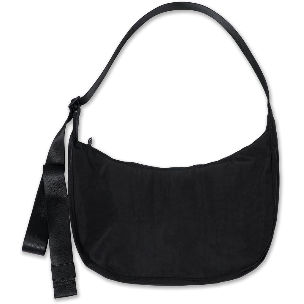 Medium Nylon Crossbody Crescent Bag: Slouchy Style Shoulder Casual With Adjustable Strap
