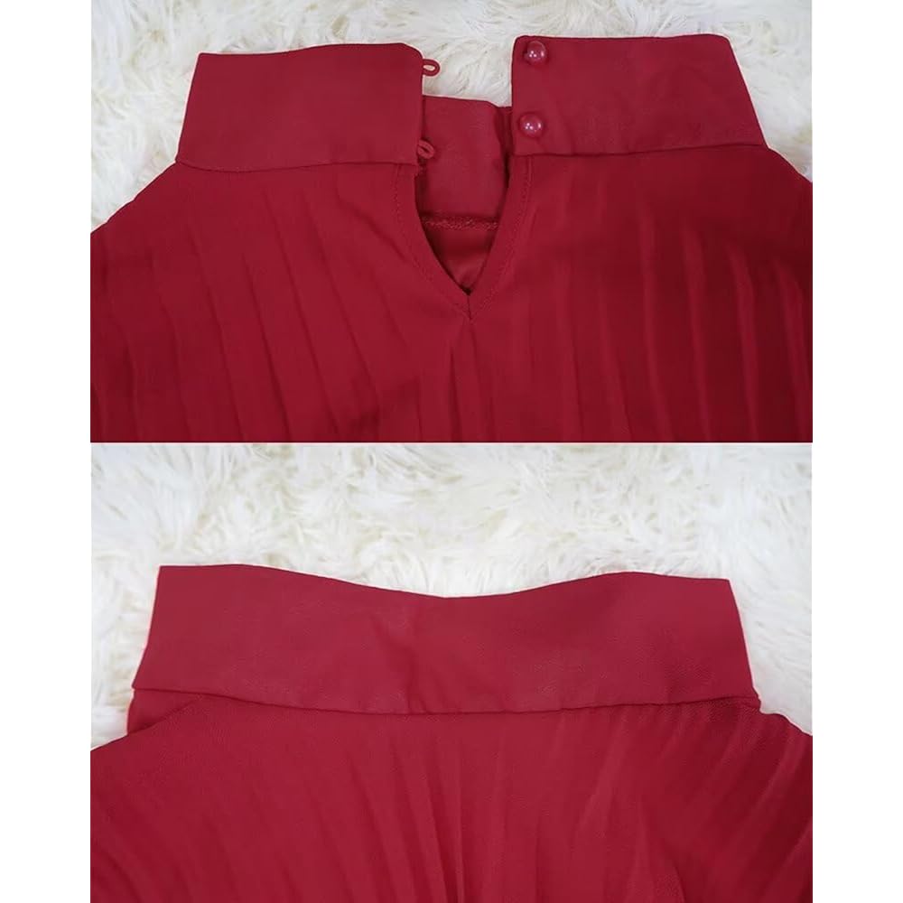 Women’S Casual Cape Sleeve Pleated Split Short Dress Loose Fit Cocktail Party Flowy Dress