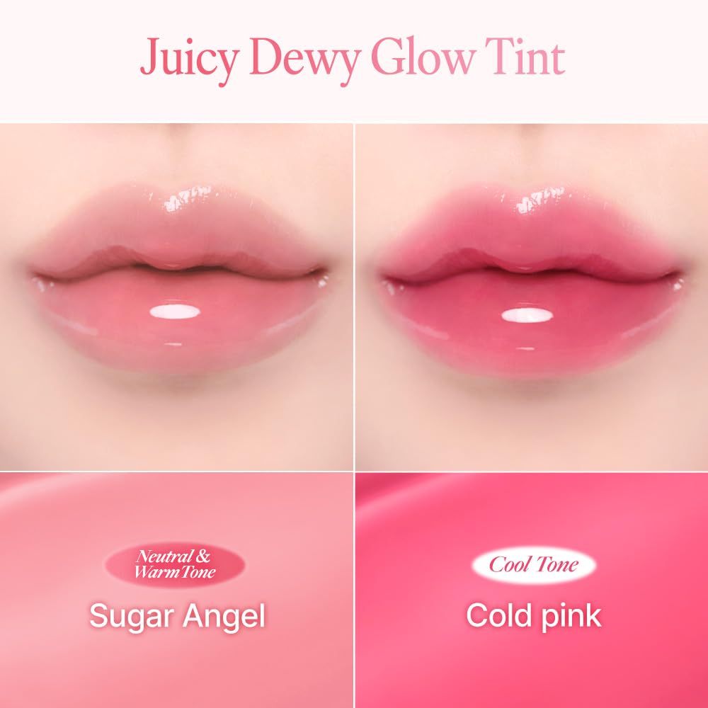 dasique Juicy Dewy Glow Tint #17 Sugar Angel 0.19 oz | Long Lasting | Lip Stain | lip tint | glossy lip | korean makeup