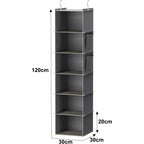 Youdenova Hanging Closet Organizer And Storage, 6-Shelf Closet Hanging Storage Shelves, Grey