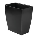 Idesign Small Plastic Bathroom Trash Can, Black | Slim Rectangle, For Bedroom, For Office, For Dorm
