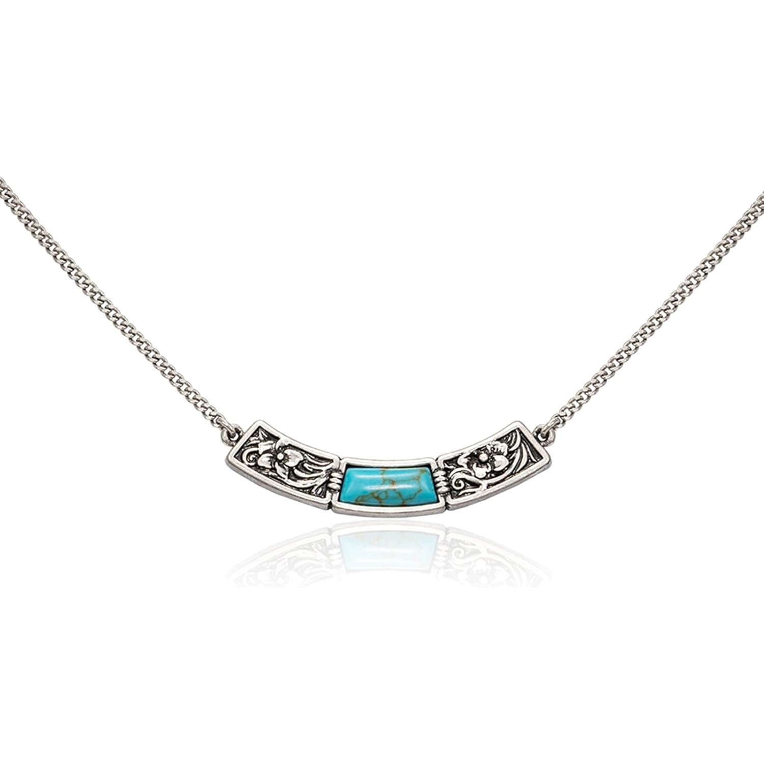 Montana West Wrangler Couture Turquoise Jewelry for Women, Western Jewelry Pendant Necklace, Cowgirl Vintage Western Necklace