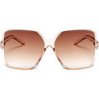 Dollger Oversized Square Sunglasses for Women Big Large Wide Fashion Shades for Men UV Protection Unisex C: Brown Frame Brown Lens