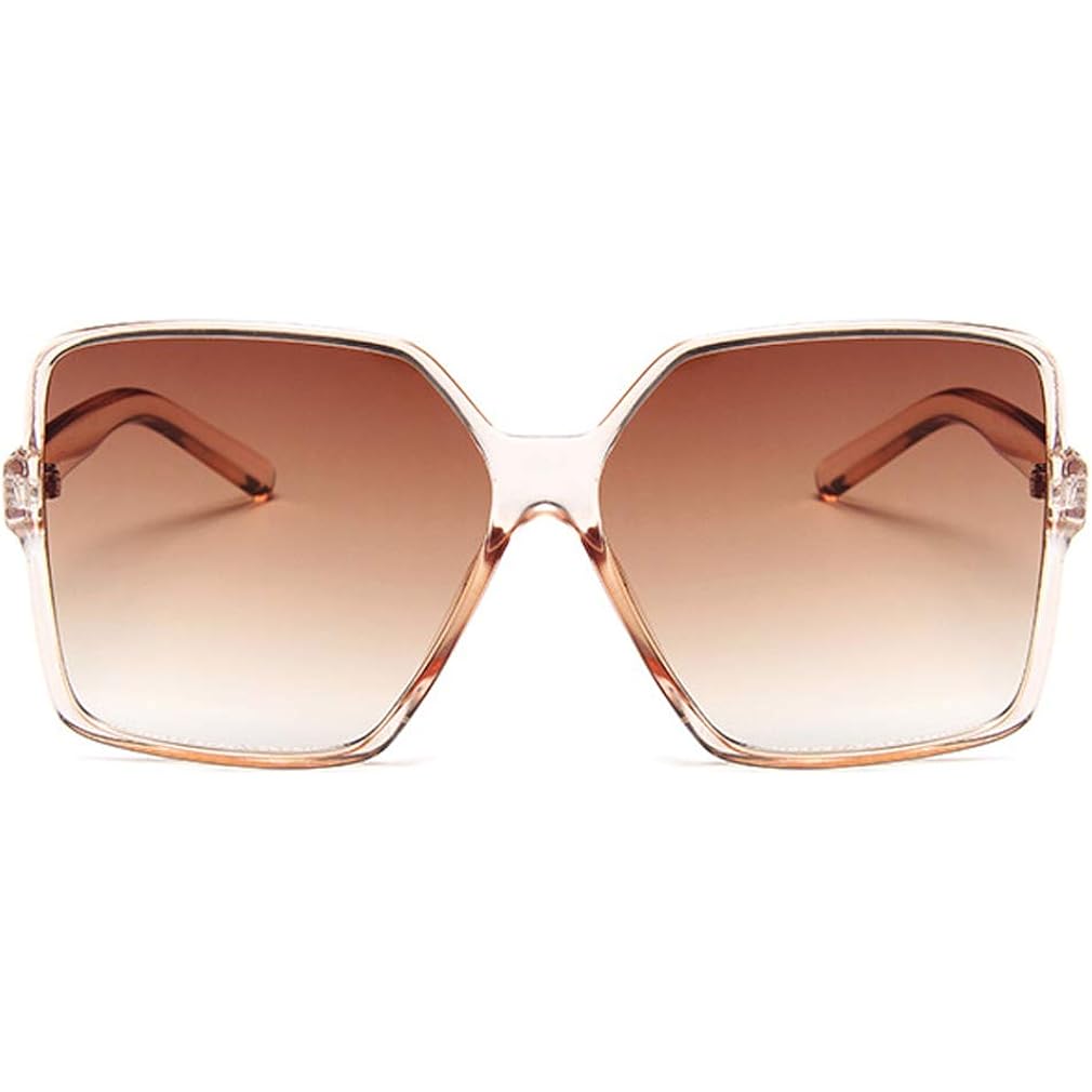 Dollger Oversized Square Sunglasses for Women Big Large Wide Fashion Shades for Men UV Protection Unisex C: Brown Frame Brown Lens