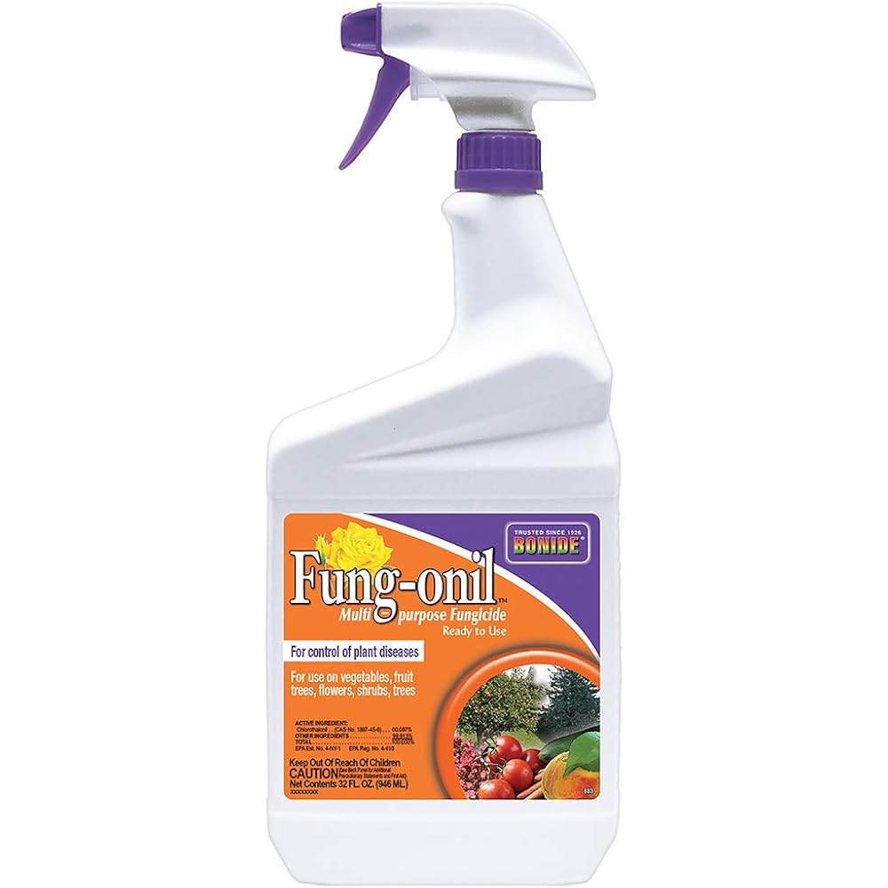 Bonide Fung-Onil Multi-Purpose Fungicide, 32 Oz Ready-To-Use Spray For Plant Disease Control, Controls Blight, Mildew & More | Plant Disease Control, Controls Blight, Mildew & More