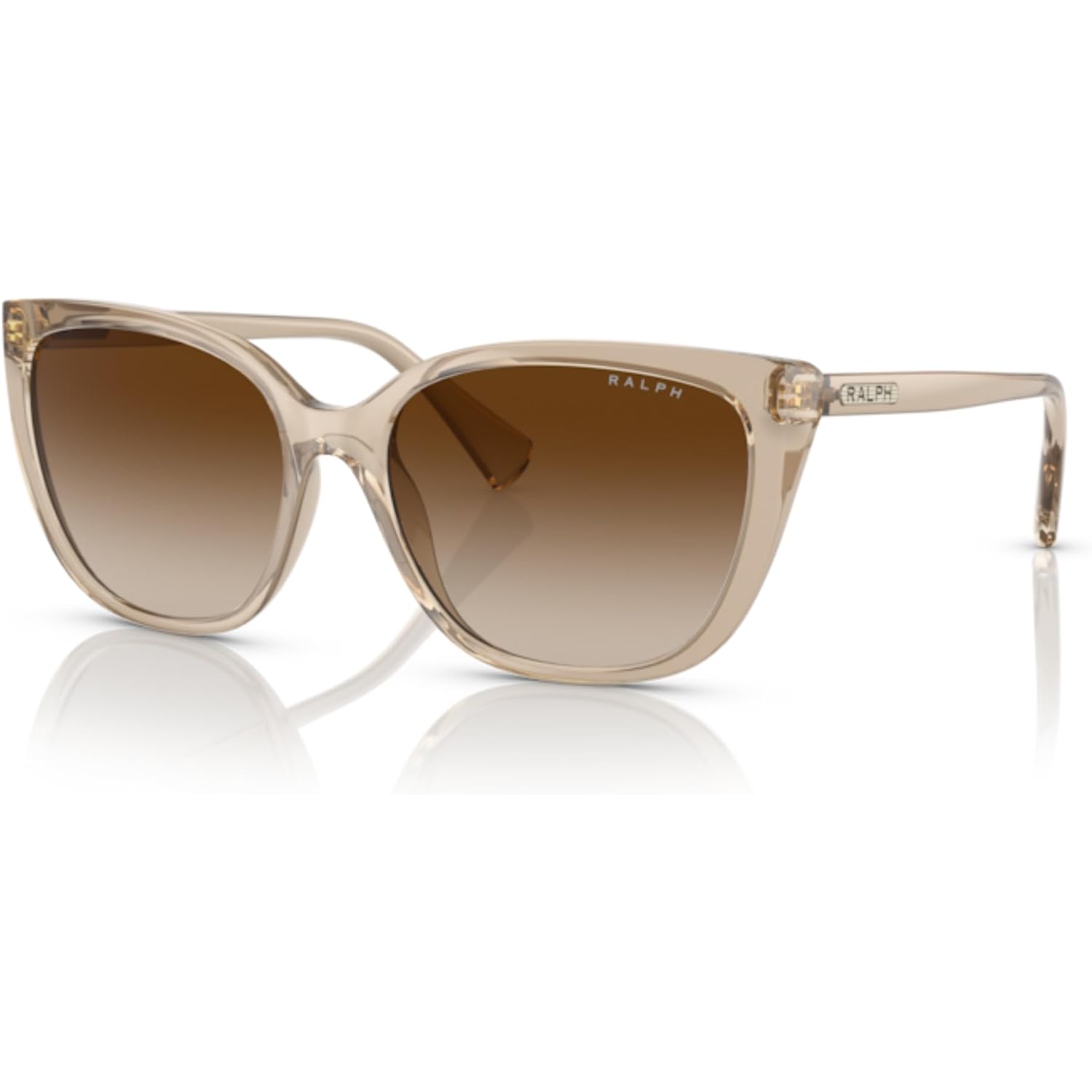 Ralph Lauren RA5274 Cateye Sunglasses for Women +BUNDLE with ACCESSORY EYEWEAR KIT Shiny Transparent Brown / Gradient Brown