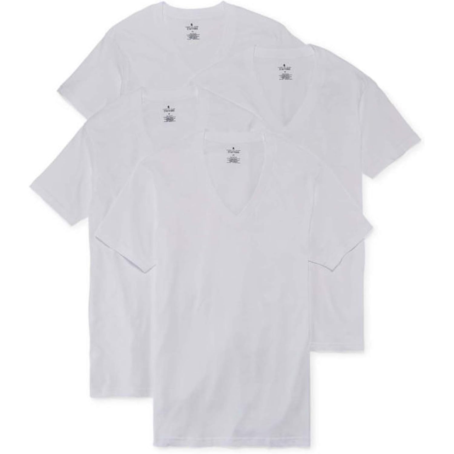 Stafford 4-Pk. Heavyweight V-Neck T-Shirts (L) White