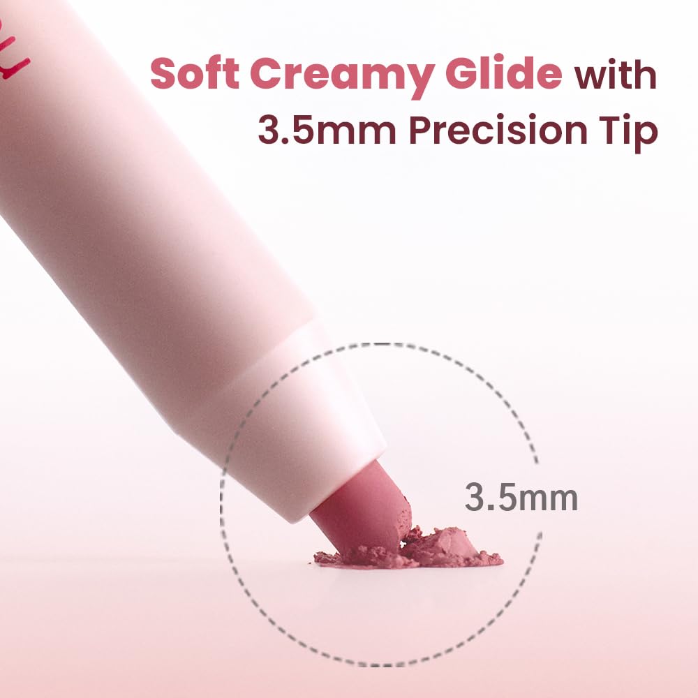 Colorgram Nude Blur Lip Pencil 03 Geek Rose | Soft Blurring Lip Liner For Seamless Overlining & Naturally Plumped Lips | Korean Lip Makeup