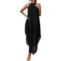 Verdusa Women'S Wedding Guest Dress Halter Flowy Chiffon Asymmetrical Long Summer Prom Dress
