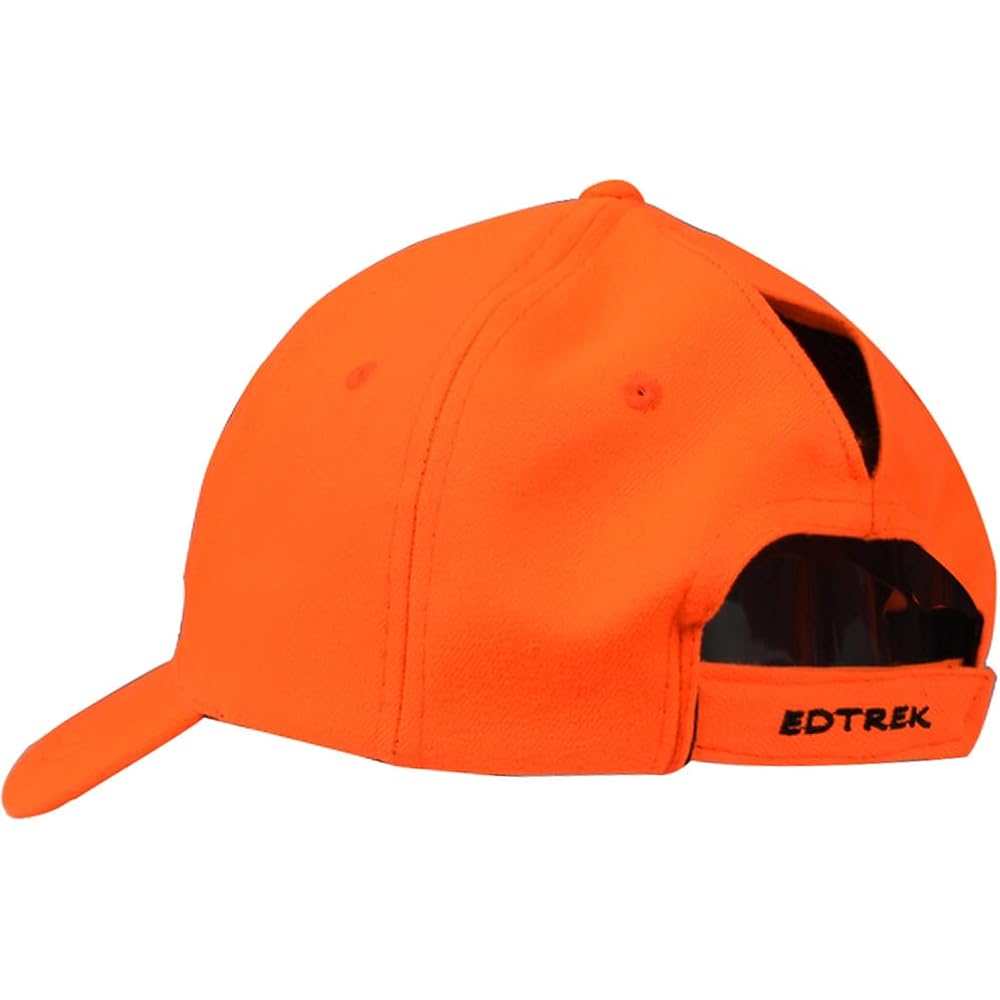 Womens Performance Cap Hat With Ponytail Hole - Camo And Blaze Orange Hunting Hats