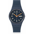 Swatch Gent Biosourced Unisex Watch Casual Polymer Blue Quartz Waterproof Trendy Lines At Night
