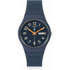 Swatch Gent Biosourced Unisex Watch Casual Polymer Blue Quartz Waterproof Trendy Lines At Night