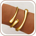 Gold Bracelets for Women Trendy, 18K Gold Plated Bangle Bracelet Set Chunky Twist Cuff Gold Bracelet Non Tarnish Waterproof Jewelry Gifts for Women