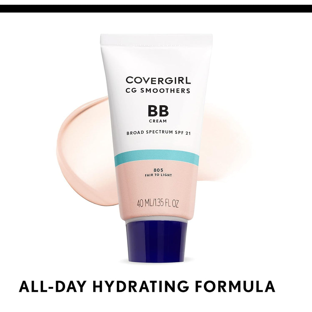 COVERGIRL Smoothers Lightweight BB Cream, 1 Tube (1.35 Ounce), Light to Medium 810 Skin Tones, Hydrating BB Cream with SPF 21 Sun Protection (Packaging May Vary)
