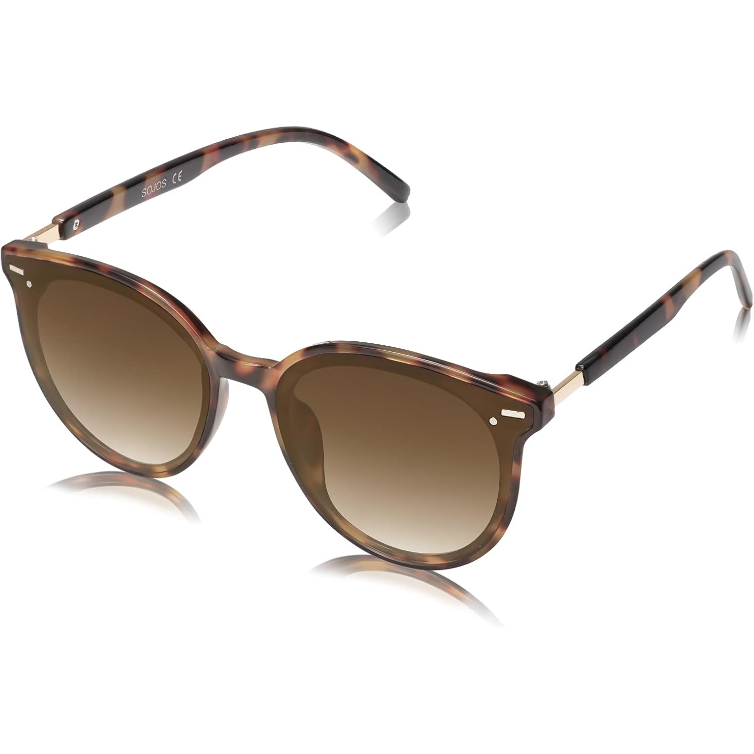 SOJOS Sunglasses Womens Trendy 2025 Classic Round Retro Vintage Shades Large Frame Sunnies SJ2067 Black Tortoise Frame