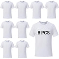 Orj 8 Pcs Unisex Tshirts For Adults Sublimation Blank T Shirt White Polyester Shirts Crew Neck Short Sleeve For Sublimation