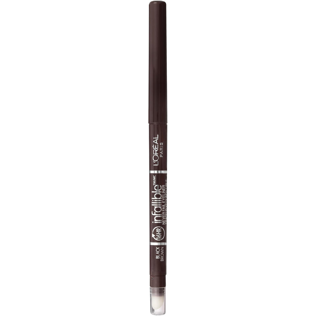L'Oreal Paris Makeup Infallible Never Fail Original Mechanical Pencil Eyeliner With Built In Sharpener, Black Brown, 0.008 Oz., 1 Count
