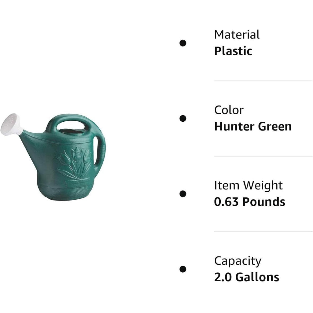 Root & Vessel 30301 Watering Can, 2-Gallon, Hunter Green