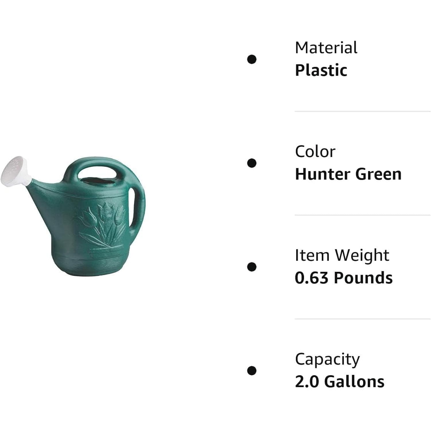 Root & Vessel 30301 Watering Can, 2-Gallon, Hunter Green