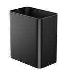 Small Bathroom Trash Can 2.4 Gallon Wastebasket, Slim Metal Garbage Can Matte Black Stainless Steel Trash Bin For Bedroom,Office,Kitchen,Toilet, Rv, Near Desk, Under Sink