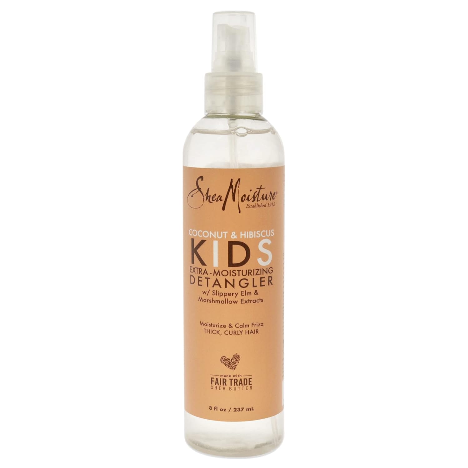 SheaMoisture Kids Detangler for Curly Hair, Extra Moisturizing Coconut & Hibiscus with Shea Butter, 8 oz