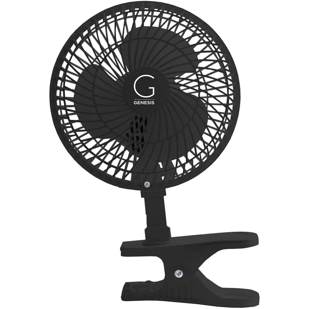 Genesis 6-Inch Clip Convertible Table-Top & Clip Fan Two Quiet Speeds - Ideal For The Home, Office, Dorm, More Black (A1Clipfanblack