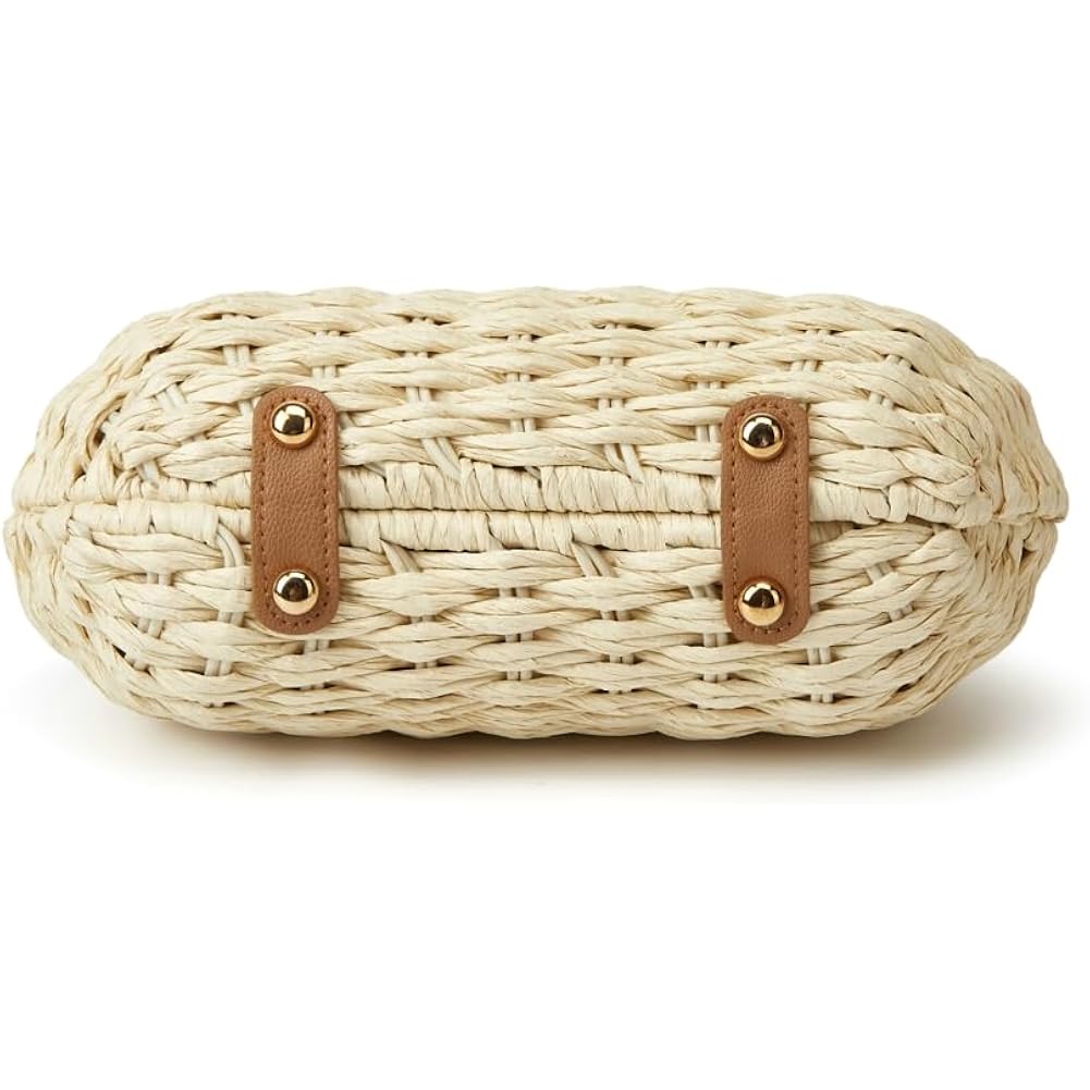 Women Straw Shoulder Handbag Natural Summer Beach Tote Bag Soft Bell Purse Straw Hobo Crossbody Bag 2026