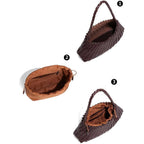 Woven Hobo Bags For Women Suede Woven Tote Bag Trendy Bucket Purse Underarm Shoulder Bag Vintage Tote Handbag Clutch Purses