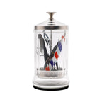 Disinfectant Jar, 33 Oz Midsize Disinfecting Glass Jar for Manicure & Spa Implements, Salon Barber Tools - 7.9"H x 3.8"W