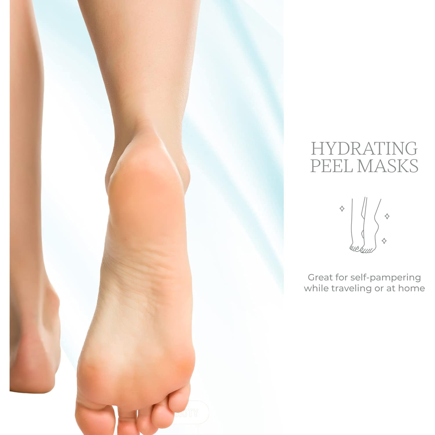 Mint and Tea Tree Foot Masks Moisturizing Socks - Moisturizes Dry & Cracked Heel, Soothes Tired Feet, Exfoliating Foot Masks - Cruelty Free Korean Skin Care for All Skin Types - 3 Pairs