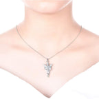 Lord of The Ring/Arwen Evenstar/Elven Green Tree Leaf/Thorin Oakenshield Necklace Lord of The Ring Pendant Necklace with Cubic Zirconia,Elvish Jewelry for Women