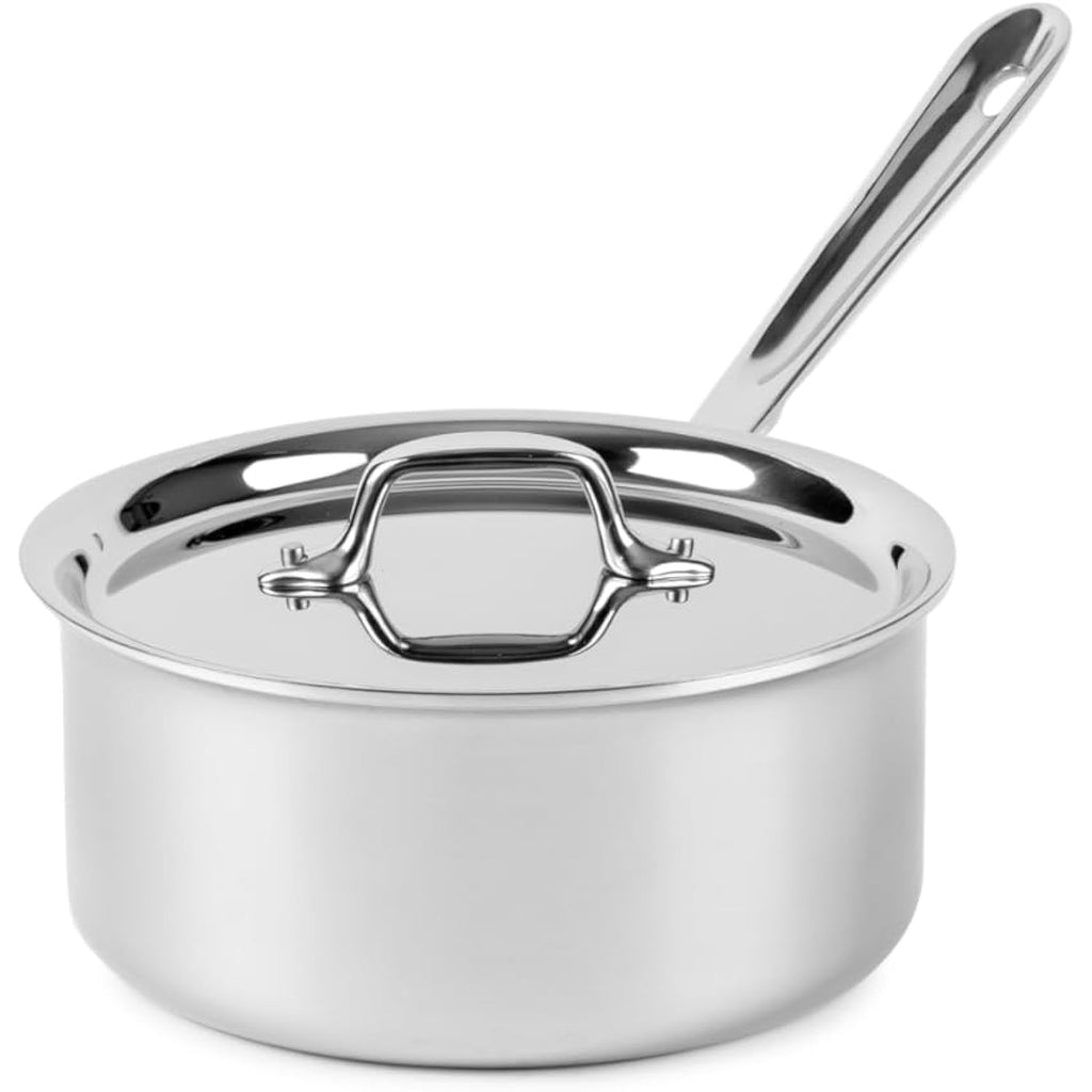 All-Clad D3 Stainless Steel 3 Quart Sauce Pan With Lid- Made in the USA- The Original Bonded Professional Cookware- Oven Safe & Induction Compatible