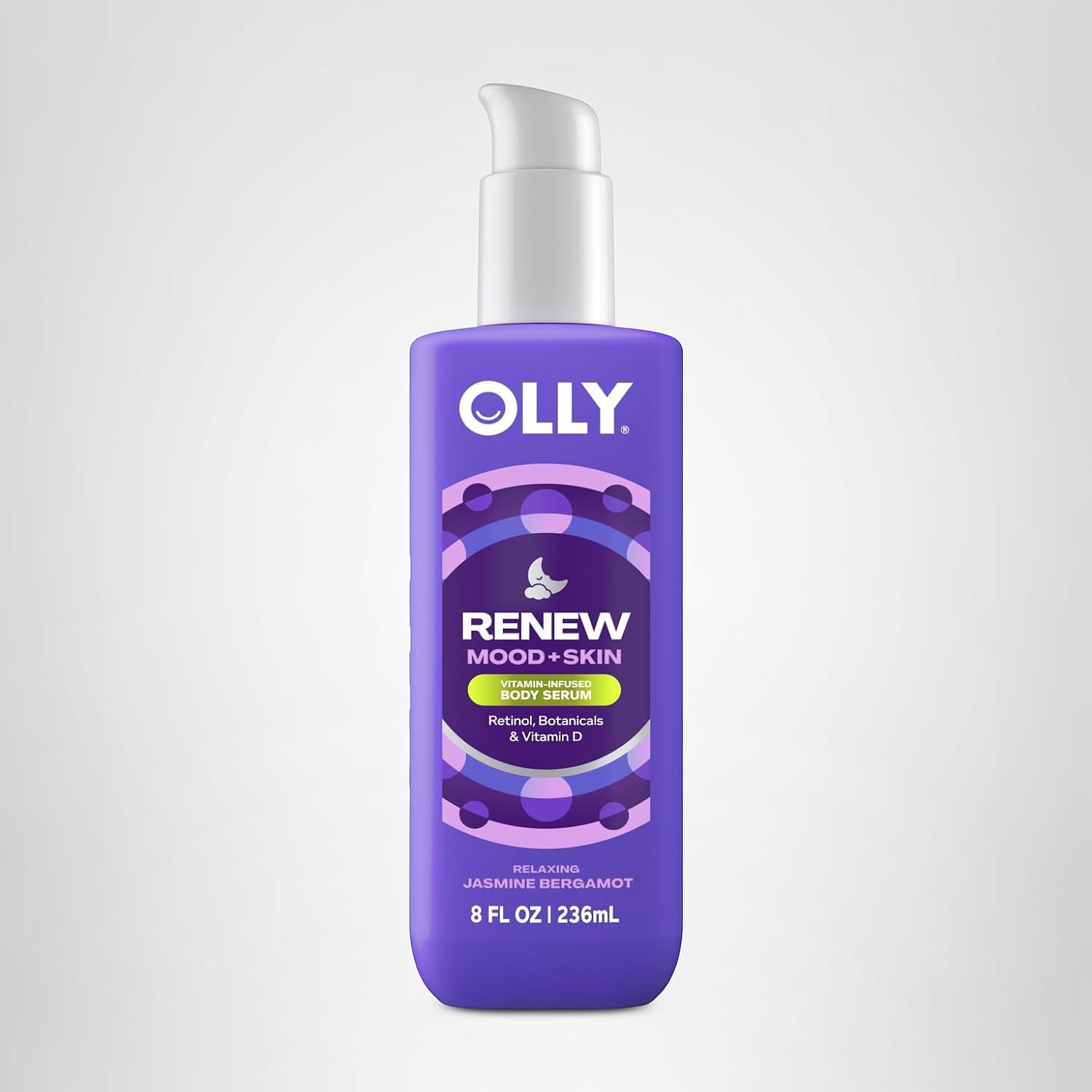 Olly Renew Body Lotion-Serum With Vitamin D, Retinol & Botanicals – Nourishing Cleanser For Skin Barrier Repair, Deep Hydration, Jasmine Bergamot Scent, 8Oz