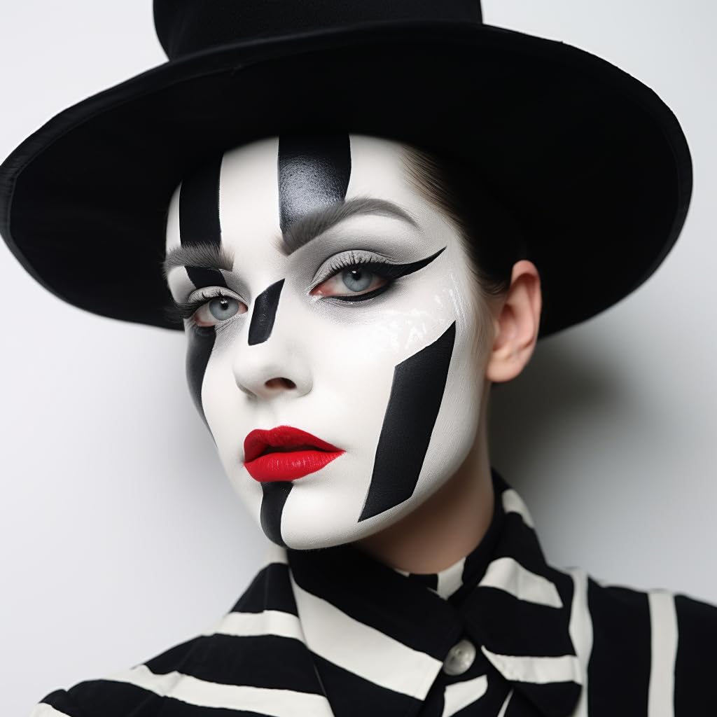 CCbeauty Clown White Face Paint Stick, Face Painting Kit, White Cream SFX Makeup Foundation, Professional Body Paint for Halloween Cosplay Costume Party，Skeleton Joker Mime Special Effects Makeup