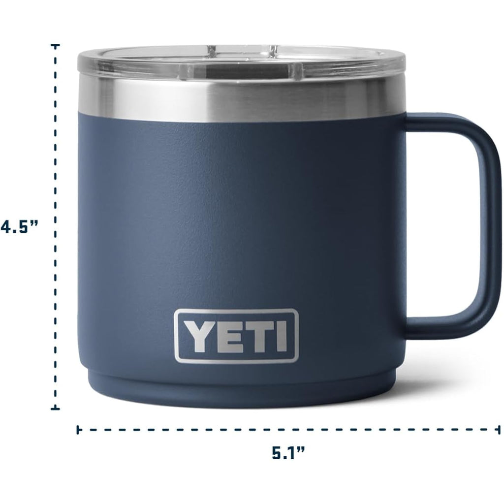 Yeti Rambler 14 Oz Ceramic Lined Stackable Mug, Vacuum Insulated, Stainless Steel With Magslider Lid, Navy