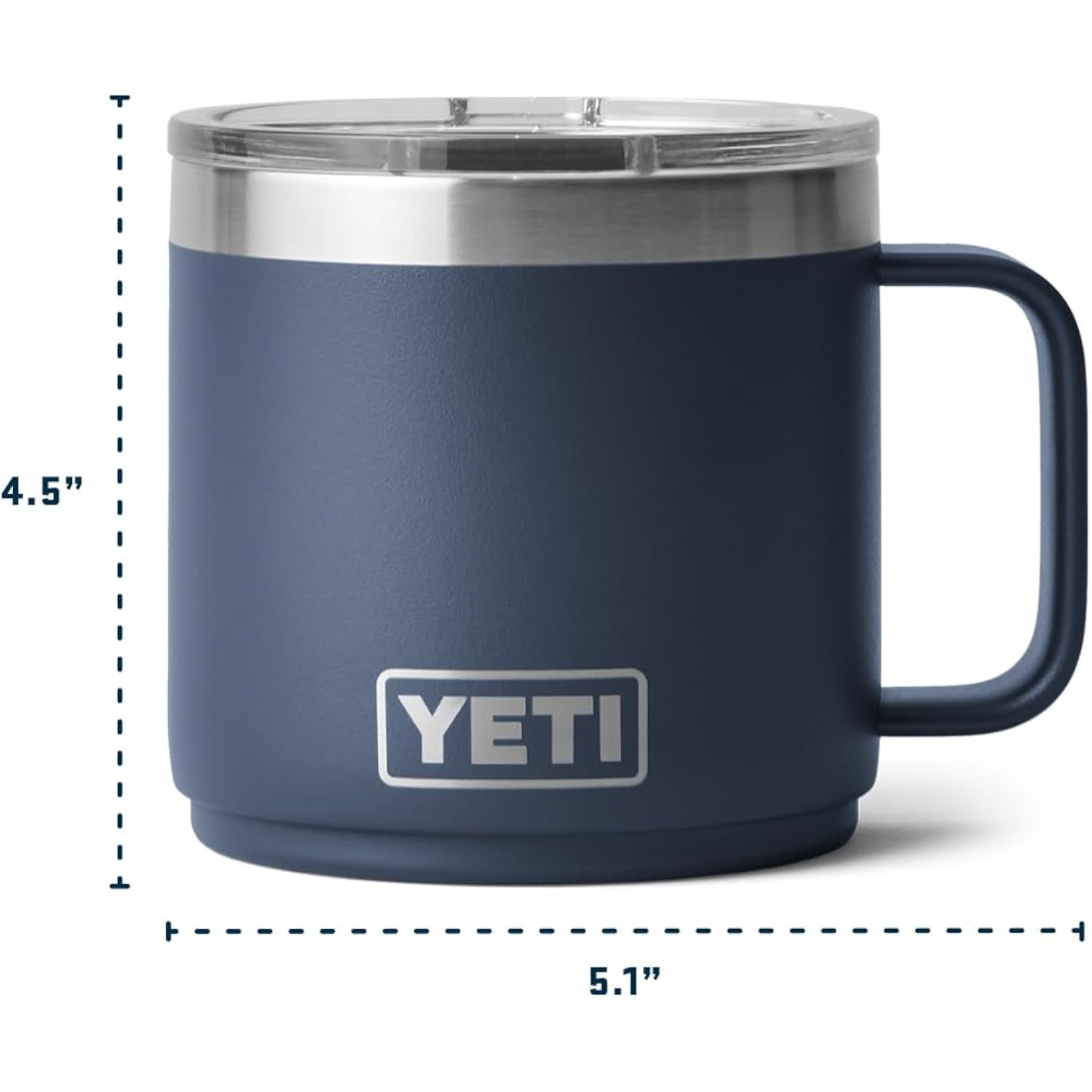 Yeti Rambler 14 Oz Ceramic Lined Stackable Mug, Vacuum Insulated, Stainless Steel With Magslider Lid, Navy