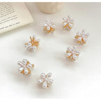 10 Pcs Pearl Mini Claw Clips Daisy Floral Hair Clips, Sweet Artificial Bangs Clips Decorative, Decorative Hair Accessories for Women and Girls