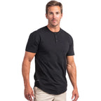 Bylt Drop-Cut Henley Shirts For Men, 3-Button Closure, Short Sleeve, Casual T-Shirt, Soft & Breathable, Wrinkle Resistant