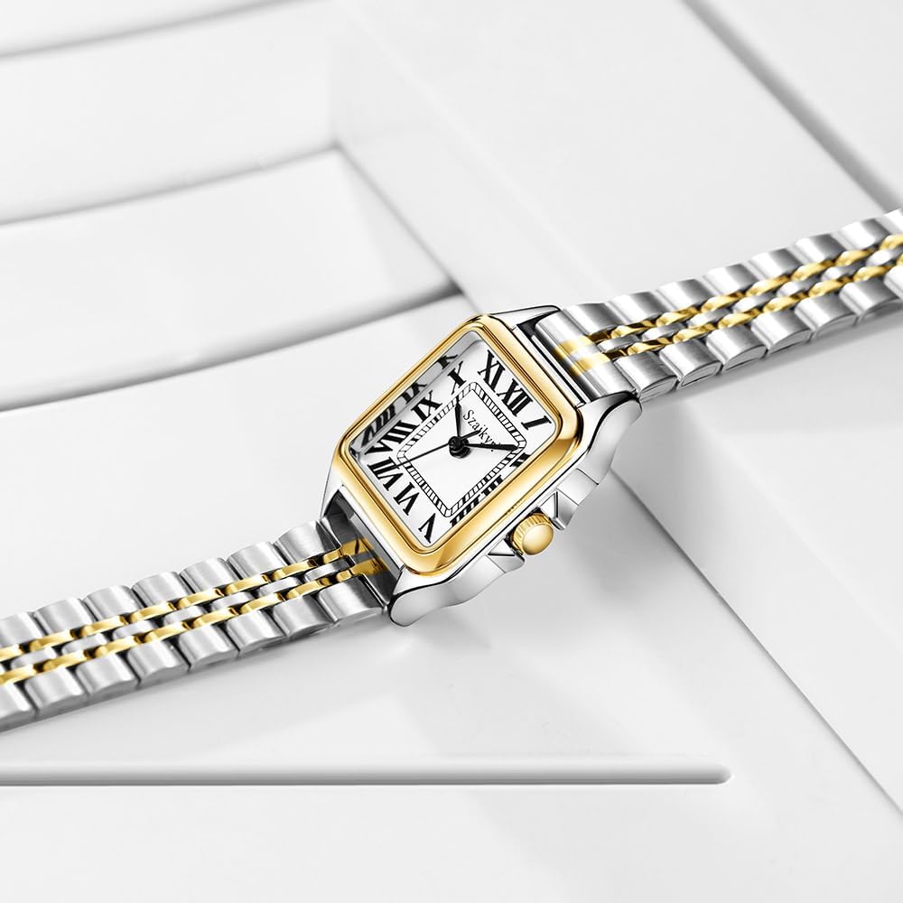 Szaikyri Classic Square Watches For Women With Roman Numerals Ladies Casual Dress Watch