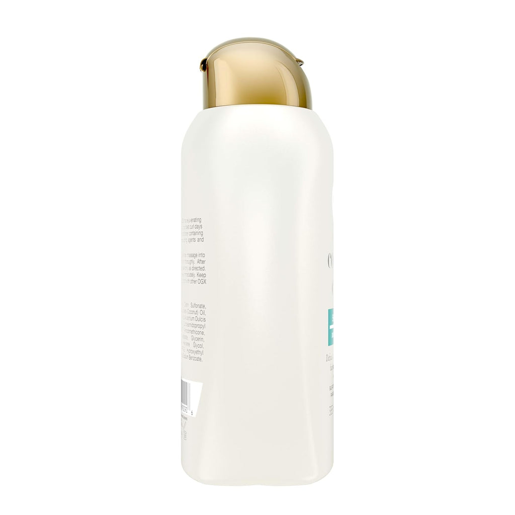 OGX Quenching + Coconut, Curl-Defining Shampoo, Hydrating & Nourishing Curly Hair Shampoo with Coconut Oil, Citrus Oil & Honey, Paraben, Sulfate-Free Surfactants, 13 floz