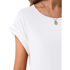 2Pack Womens T Shirts Cap Sleeve 2026 Spring Summer Tops Crewneck Casual Business Fashion Clothes Loose Fit Outfits