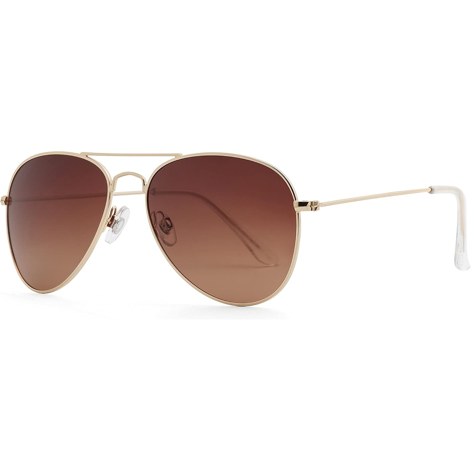 Polarized Aviator Sunglasses for Women Men, UV400 Protection Lens and Lightweight Metal Pilot Frame JX2775 Gold/Brown Gradient