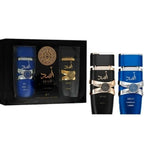 Lattafa Asad 5th Anniversary Edition – Spicy, Woody, Amber, Sweet – 2 Piece Eau de Parfum Gift Set for Men (Asad + Asad Zanzibar, 2 × 3.4 Ounce / 100 ml Sprays)