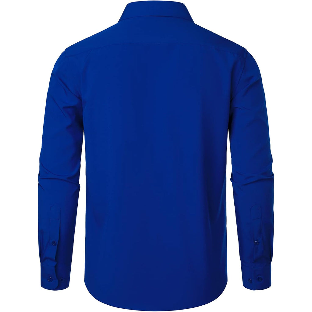 Zeroyaa Men'S Regular Fit Dress Shirt Solid Wrinkle-Free Long Sleeve Casual Business Button Up Shirts With Pocket