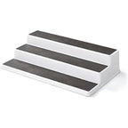 Copco 3-Tier Spice Rack Organizer For Cabinet - 15 Inch Non-Skid Pantry Organizer And Storage Shelf For Spices, Canned Goods, Seasonings - White And Gray Kitchen Cabinet Organizer