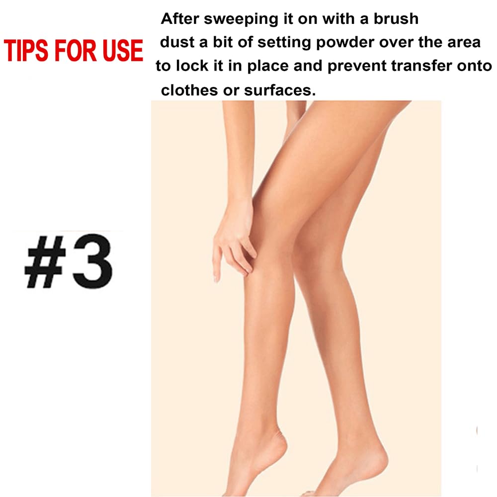 Legs Makeup Waterproof With Brush - No Transfer Body Concealer For Varicose Veins Appearance, Tattoo & Scar Cover Up For All Skin Tones, Waterproof (Bronze)