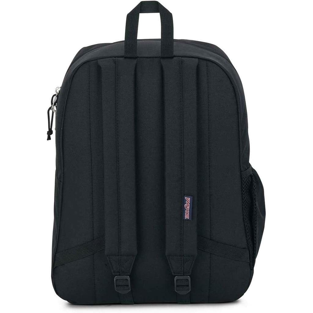 Jansport Cross Town Plus Backpack - Large Main Compartment, Side Water Bottle Pocket, 15-Inch Padded Laptop Sleeve - Black
